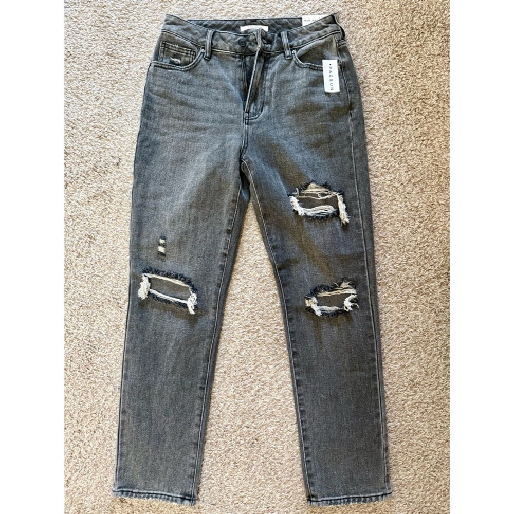 PacSun Distressed Straight Leg Jeans NWT Ripped Denim High Rise Women’s 26